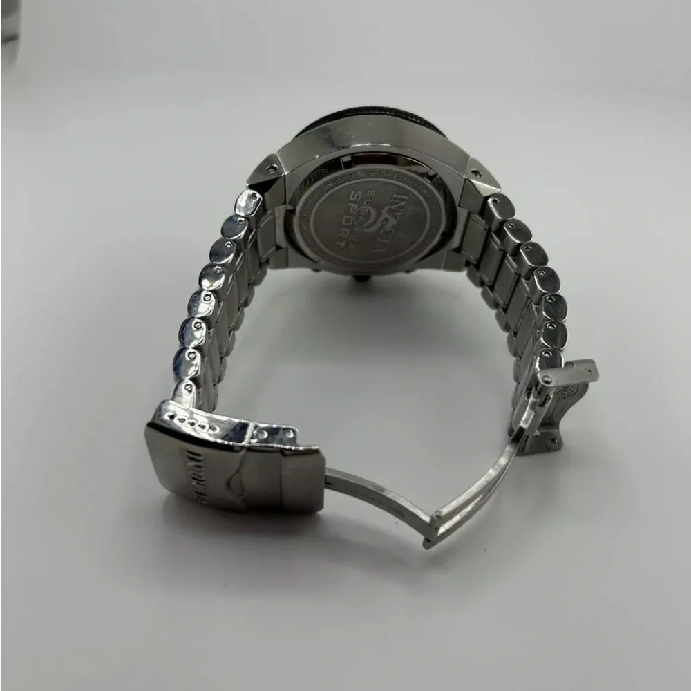 Invicta Men's Silver and Black Chronograph Watch